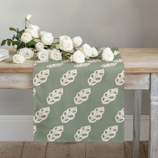 Chemin De Table Long Tapis de table vert pastel groovy floral des année