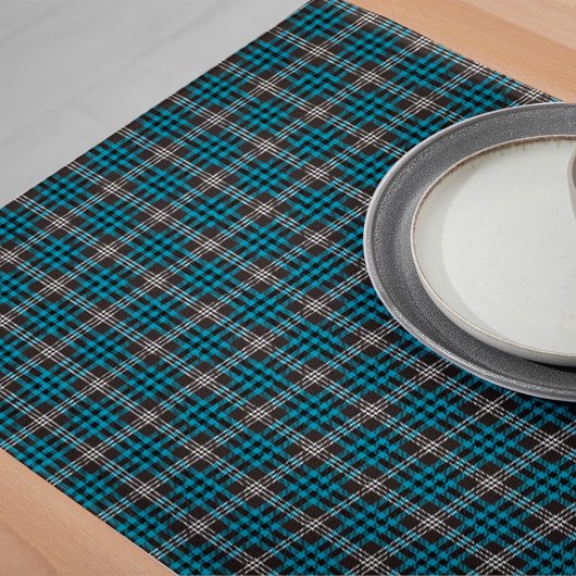 Chemin De Table Long Tartan gris-bleu chaud - Cadeau pour les réunions