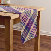 Chemin De Table Long Tartan mauve, or et bleu (In Situ)