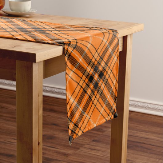 Chemin De Table Long Tartan orange d'Halloween (In Situ)