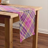 Chemin De Table Long Tartan rose, or et bleu (In Situ)