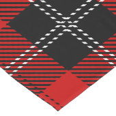 Chemin De Table Long Tartan Rouge Et Noir Écossais (Coin)