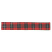 Chemin De Table Long Tartan Rouge Et Noir Écossais (Horizontal)