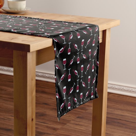 Chemin De Table Long Tasse à vin rouge motif (In Situ)