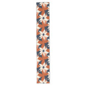 Chemin De Table Long Terracotta Blanc Floral Élégant (Devant)