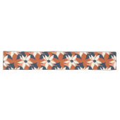 Chemin De Table Long Terracotta Blanc Floral Élégant (Horizontal)