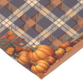 Chemin De Table Long Thanksgiving Plaid avec frontière Citrouille (Coin)