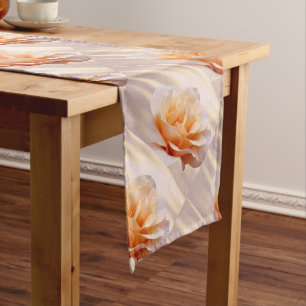 Chemin De Table Long tons roses sur les vagues
