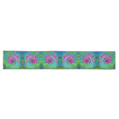 Chemin De Table Long Tourbillon rétro Super rose et bleu chaud (Horizontal)