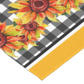 Chemin De Table Long Tournesols Sur En vichy Noir (Coin)