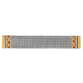 Chemin De Table Long Tournesols Sur En vichy Noir (Horizontal)