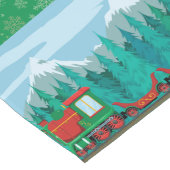 Chemin De Table Long Train de Noël sur Vert (Coin)