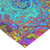 Chemin De Table Long Trippy Sky Blue Abstrait Retro Liquid Swirl (Coin)