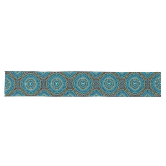 Chemin De Table Long Turquoise Turquoise Vert Mandala Round Star Motif (Horizontal)