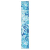 Chemin De Table Long Vagues de peinture bleue Abstraites (Devant)