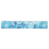 Chemin De Table Long Vagues de peinture bleue Abstraites (Horizontal)