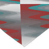 Chemin De Table Long vagues turquoises de gris bordeaux (Coin)