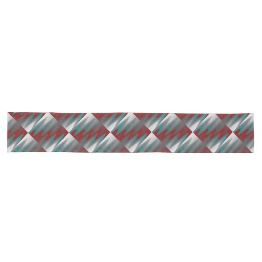 Chemin De Table Long vagues turquoises de gris bordeaux (Horizontal)