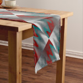 Chemin De Table Long vagues turquoises de gris bordeaux (In Situ)