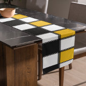 Chemin De Table Long Vérification de la couche noire et jaune