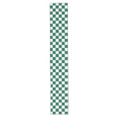 Chemin De Table Long Vert chasseresse et carreaux blancs (Devant)