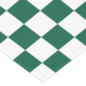 Chemin De Table Long Vert chasseresse et carreaux blancs (Coin)
