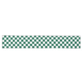 Chemin De Table Long Vert chasseresse et carreaux blancs (Horizontal)