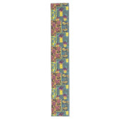 Chemin De Table Long Vibrant Maximalist Purple & Teal Floral Print (Devant)