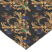 Chemin De Table Long Victorien Luxueux Noir Or (Coin)