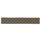 Chemin De Table Long Victorien Luxueux Noir Or (Horizontal)