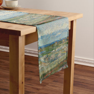 Chemin De Table Long Vincent Van Gogh Pêche Vintage en fleurs