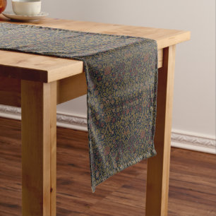 Chemin De Table Long Vintage William Morris Violet et Columbine