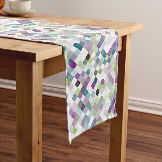 Chemin De Table Long Violet Lime Vert Retro Rond Carré Art (In Situ)