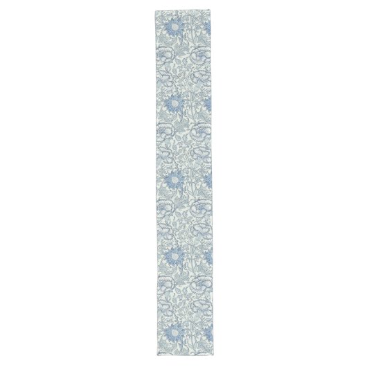Chemin De Table Long William Morris Beau motif floral, bleu, rose (Devant)