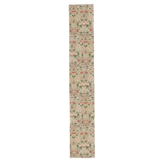 Chemin De Table Long William Morris Fleurs Lodden Foliage Vert rose (Devant)