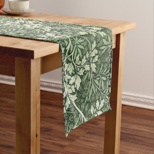 Chemin De Table Long William Morris Foliage Vintage Tons verts