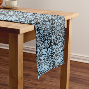 Chemin De Table Long William Morris Frère Lapin Bleu Clair Noir