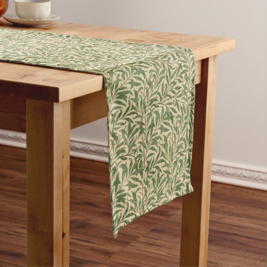 Chemin De Table Long William Morris Willow Bough Green Willow Feuilles (In Situ)
