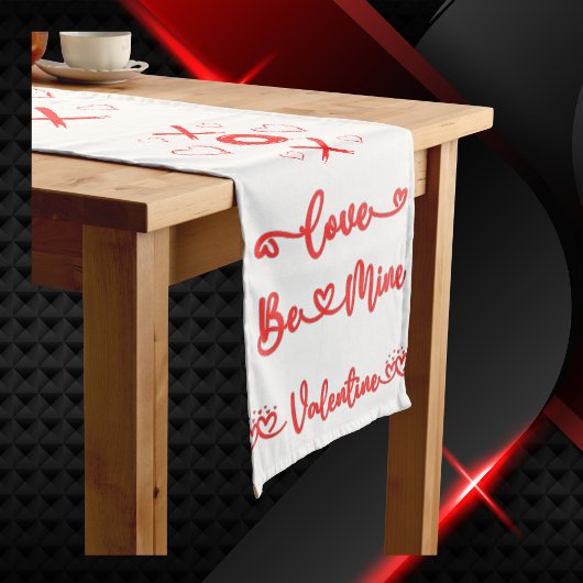 Chemin De Table Long XOXO de Saint-Valentin aux coeurs rouges |