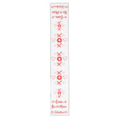Chemin De Table Long XOXO de Saint-Valentin aux coeurs rouges | (Devant)