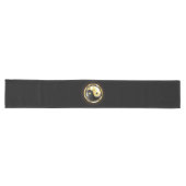Chemin De Table Long Yin Yang or sur noir (Horizontal)