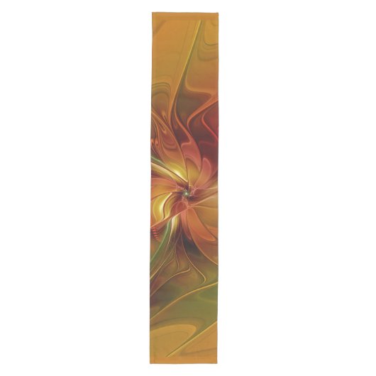 Chemin De Table Moyen Abstrait Rouge Orange Brown Vert Fractal Art Flowe (Devant)