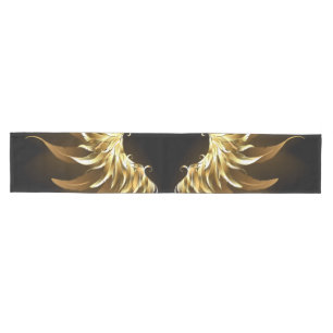 Chemin De Table Moyen Ailes d'Ange d'or sur arrière - plan noir