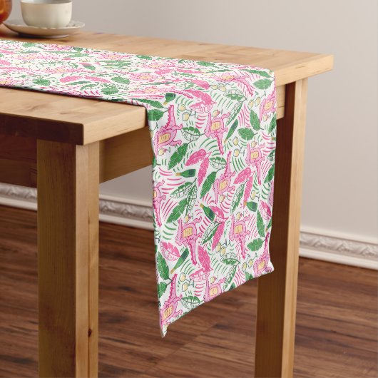 Chemin De Table Moyen Alligator Vin rose vert Preppy (In Situ)