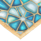 Chemin De Table Moyen Aquarelle et cellules d'or - océan (Coin)