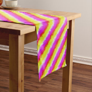 Chemin De Table Moyen Artdeco rose Jaune Artdeco Arc-en-ciel rayures