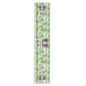 Chemin De Table Moyen Bambou vert pousses Cute panda illustration (Devant)