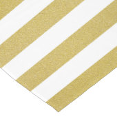 Chemin De Table Moyen Bandes d'or, Blancs, Motif rayé (Coin)