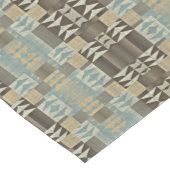 Chemin De Table Moyen Beige Turquoise Bleu Vert Taupe Brown Motif tribal (Coin)