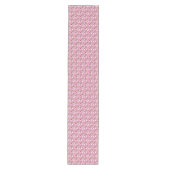Chemin De Table Moyen Belles fleurs roses sur fond blanc (Devant)